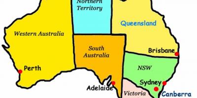 Mapa Australia estatu