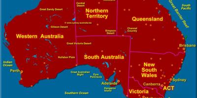 Mapa Australia erakutsiz states