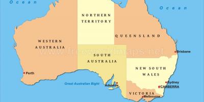 Australia mapa politikoa